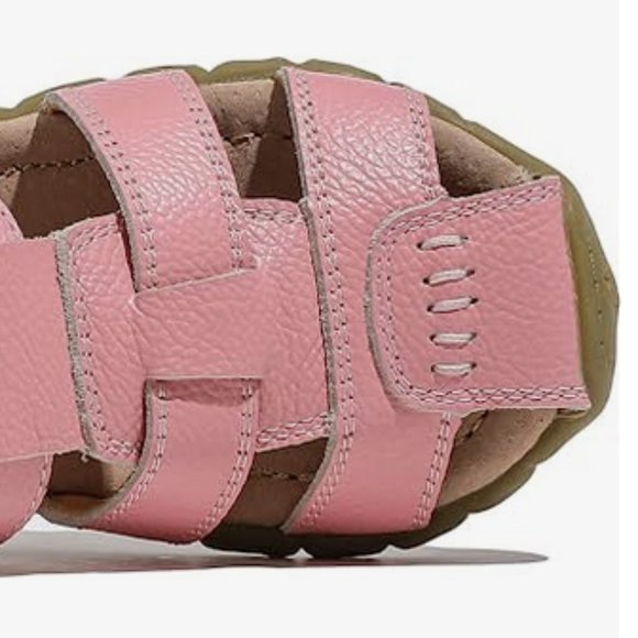 NIB DADAWEN Little Kids Leather Closed Toe Outdoor Sport Sandal Size 2 in Pink - Picture 5 of 7